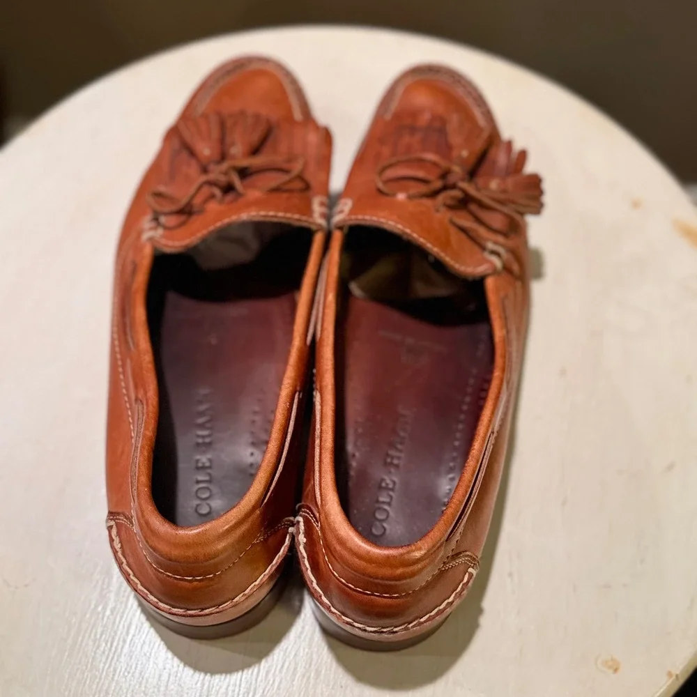 Cole Haan Men's Brown Leather Tassel‎ Loafer Shoes Size 13 D